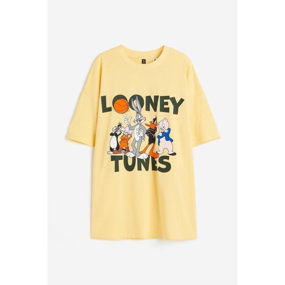 NWT H&M Looney Tunes T-shirt Mens S Graphic Crewneck Oversized - Picture 1 of 8